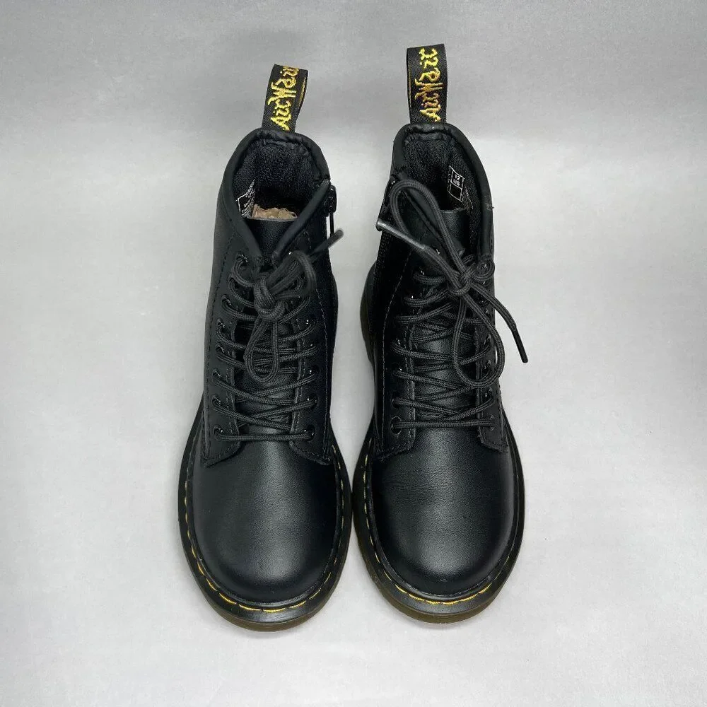 Dr. Martens Boots‎ Boy's Size 12 1460 Softy T Black Leather Lace Up Combat Boots